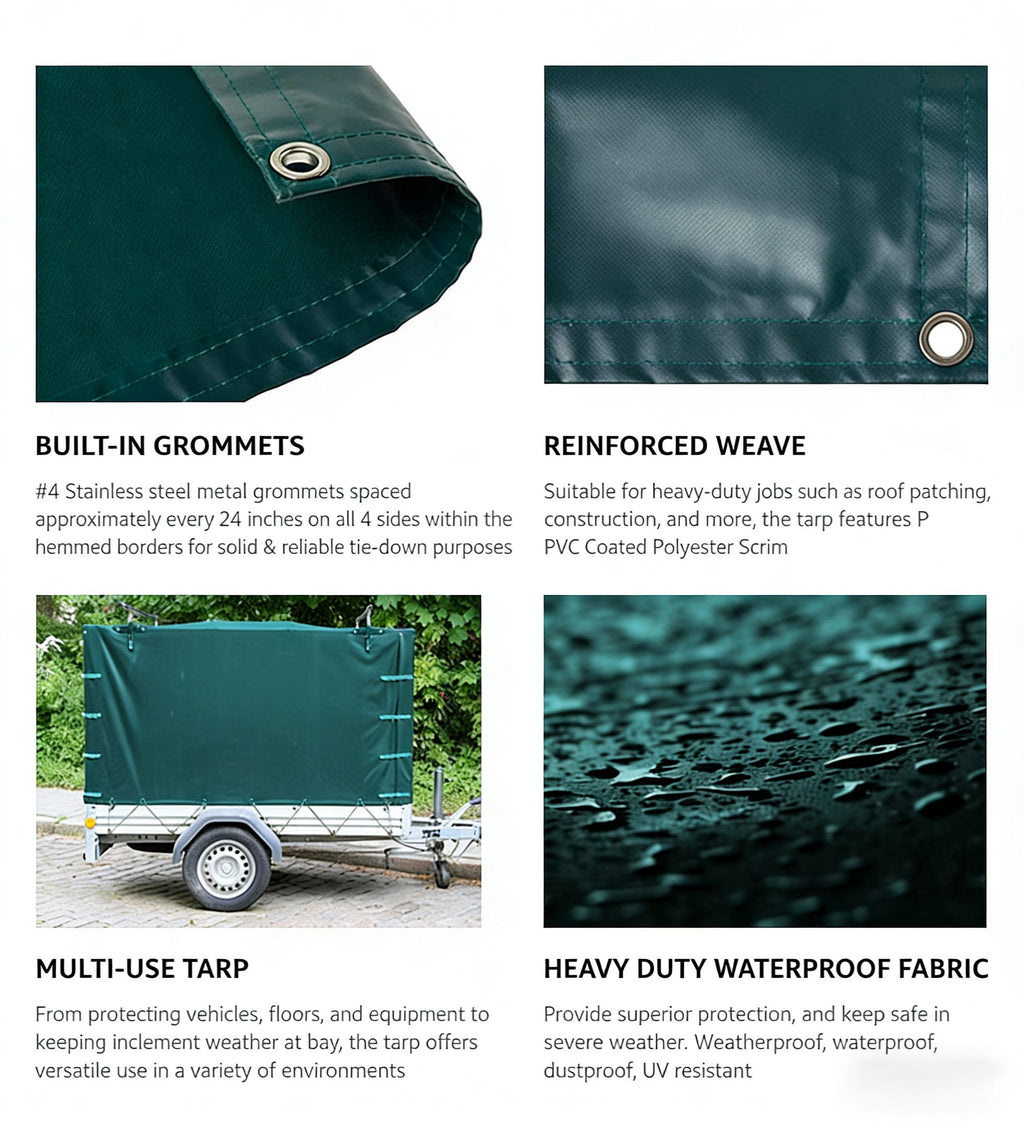 Heavy Duty PVC Tarpaulin 300gsm Waterproof UV Resistant for Truck Cover Outdoor Storage Many Color to Choose