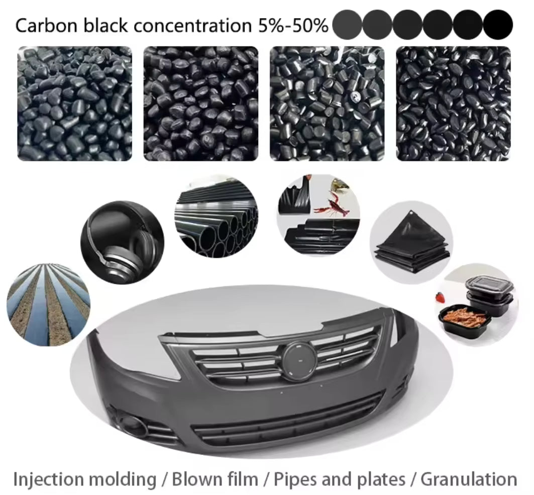 Meijv HDPE/PP/PE Carbon Black Conductive Color Masterbatch High Gloss Black for Molding Pipes Film Grade Applications