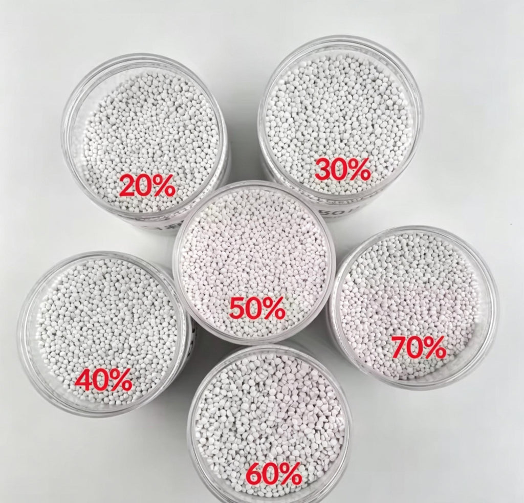 White Color Plastic Masterbatch PE PET PC ABS TPE TPU PLA PVC 20-70% Concentration High Flow Masterbatches