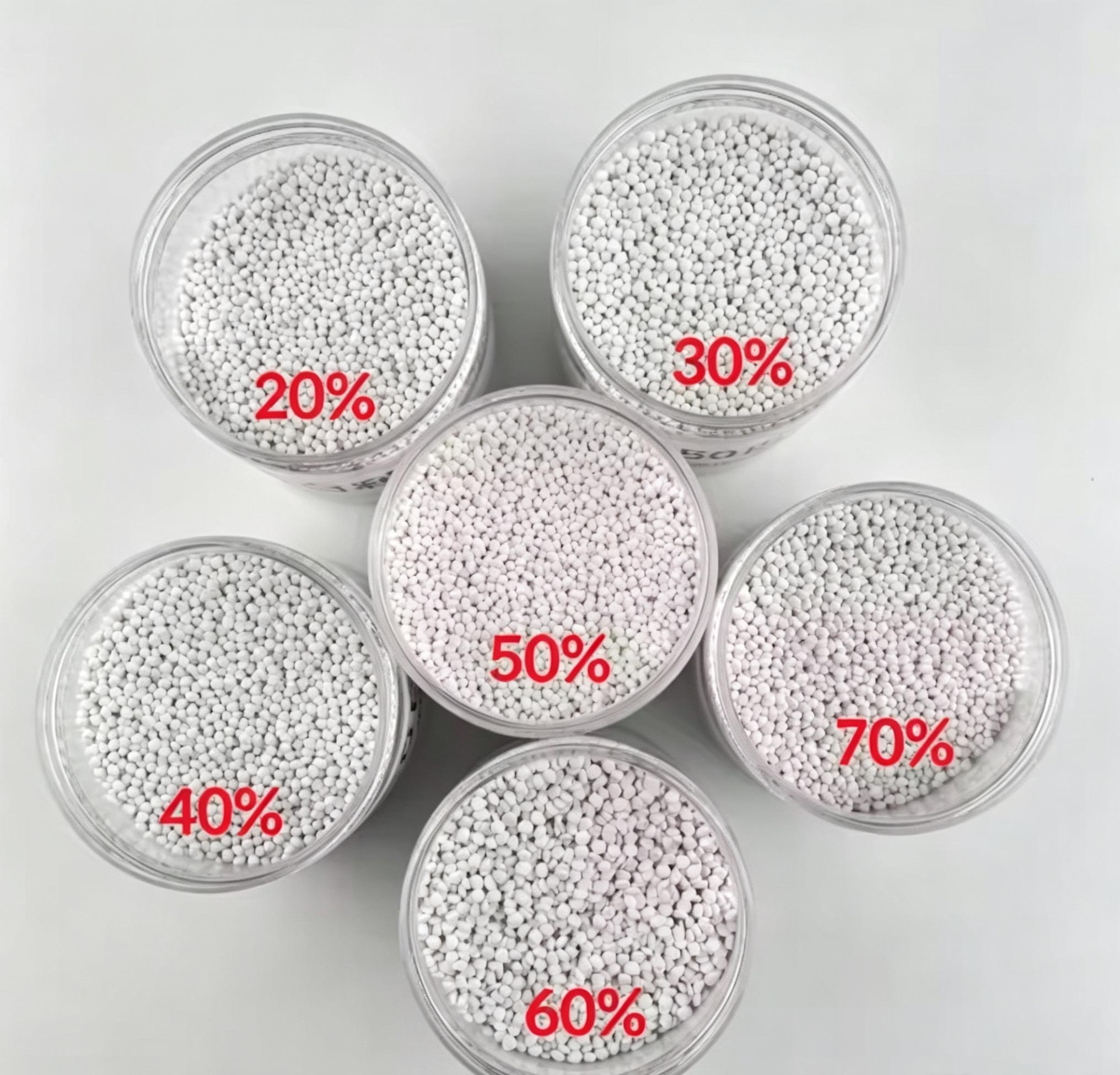 White Color Plastic Masterbatch PE PET PC ABS TPE TPU PLA PVC 20-70% Concentration High Flow Masterbatches